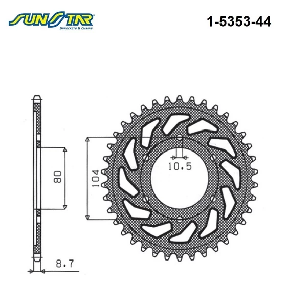 ARKA DİŞLİ / KAWASAKI / ZX-12R NINJA / 1200cc / (DİŞLİ SAYISI : ORİJİNAL-2) / 2000-2001-2002-2003-2004-2005-2006 - 2