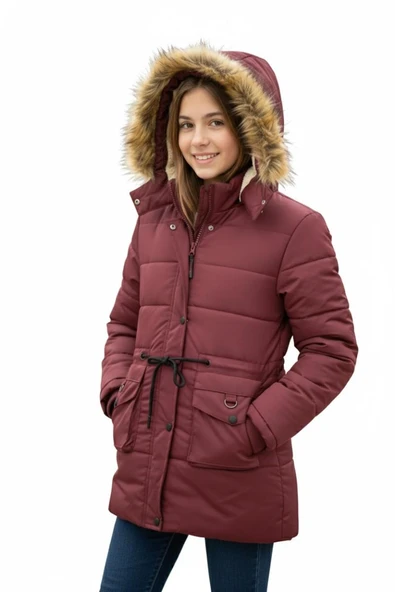 Kız Çocuk Kapüşonlu Mont BS-2022 ürün görseli