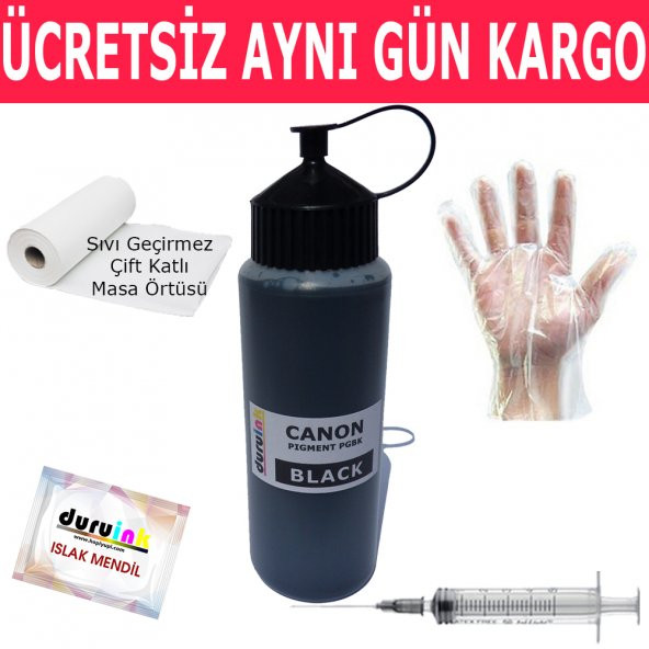 CANON MP500 530 600 500ML PGBK PIGMENT BLACK SIYAH MÜREKKEP DURUINK HEDİYELİ KARTUŞ DOLUM MÜREKKEBİ