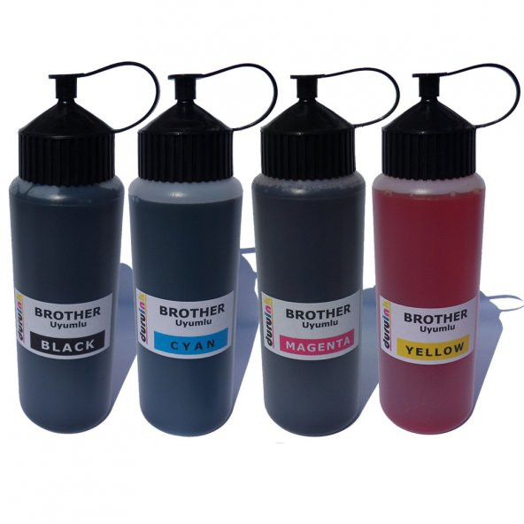BROTHER BİTMEYEN KARTUŞLU TANKLI YAZICI UYUMLU 4X500ML MUADİL MÜREKKEP SETİ DURUINK 4 RENK  KARTUŞ DOLUM MÜREKKEBİ - Resim 2