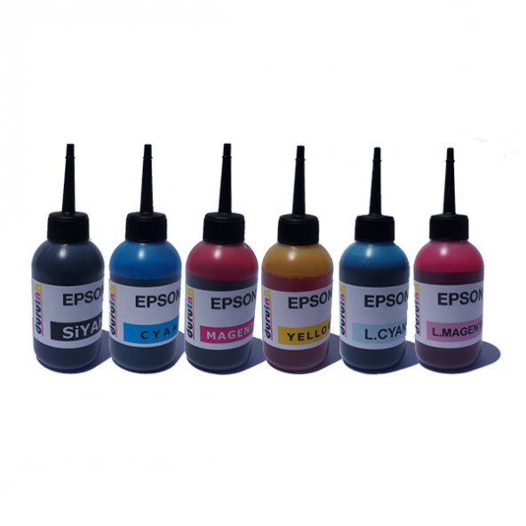 EPSON T0481 T0486 6X100ML MUADİL MÜREKKEP SETİ DURUINK 6 RENK  KARTUŞ DOLUM MÜREKKEBİ - Resim 2