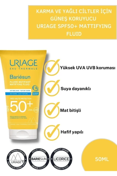 Uriage - Bariesun Mat Fluid Spf50 Güneş Kremi 50ml - 2