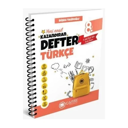 ÇANTA 8.SINIF TÜRKÇE YENİ NESİL KAZANDIRAN DEFTER