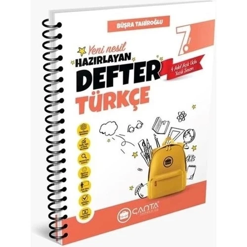 ÇANTA 7.SINIF TÜRKÇE YENİ NESİL HAZIRLAYAN DEFTER