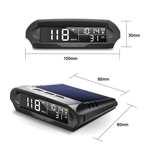 HyMark Evrensel GPS Hız Göstergesi Araç Güneş Enerjili Hız Ölçer S98 HUD Ekranı - 7