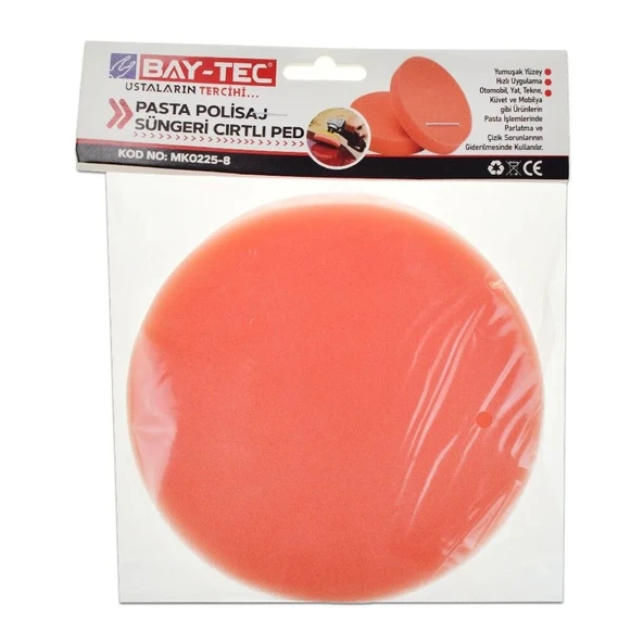 BAY-TEC PASTA POLİSAJ SÜNGERİ CIRTLI PED MK0225-8 ürün görseli
