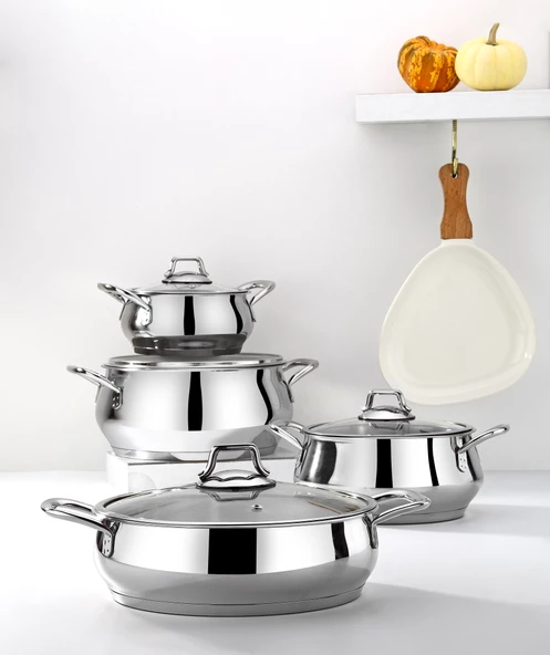 Bonera Stella Steel 8 Parça Tencere Seti