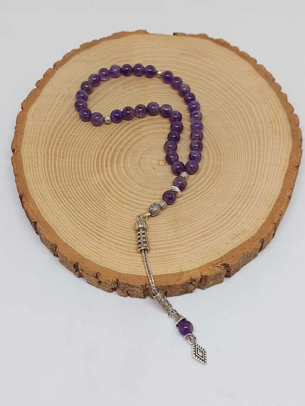 Ametist Taşı Tesbih 33Lük 6mm (1258) - Resim 2