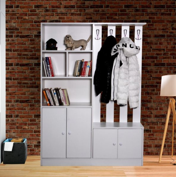 Chic Life Mekbuda Ayakkabılıklı Vestiyer Portmanto - Beyaz - 1