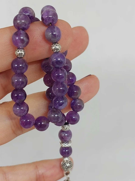 Ametist Taşı Tesbih 33Lük 6mm (1258) - Resim 4