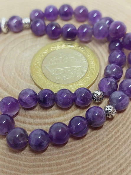 Ametist Taşı Tesbih 33Lük 6mm (1258) - Resim 3