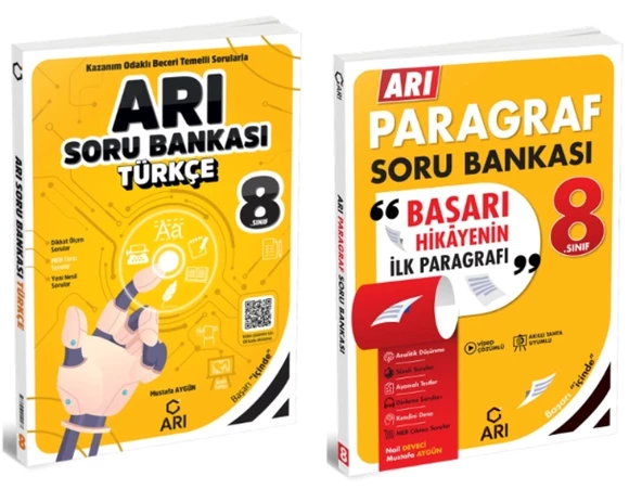ARI YAYINCILIK 8. SINIF Türkçe + Arı Paragraf Soru Bankası