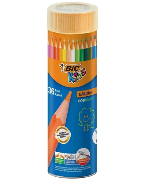 Bic Kids Evolution Kuru Boya Kalemi 36lı Metal Tüp 968491