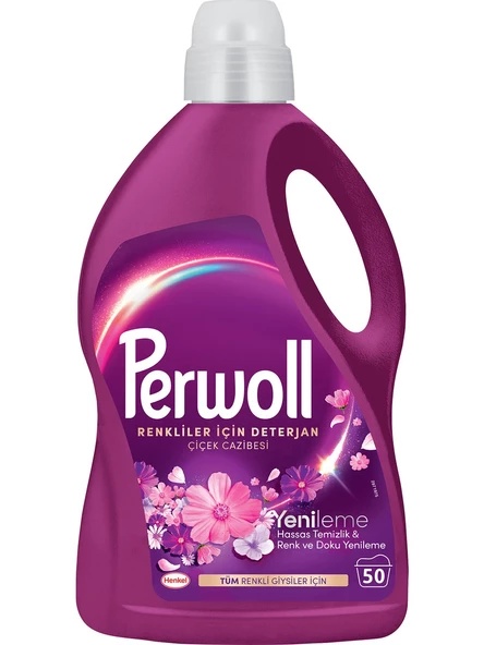 Perwoll Sıvı Çamaşır Deterjanı 2.75LT Çiçek Cazibesi Tüm Renkler (50 Yıkama)