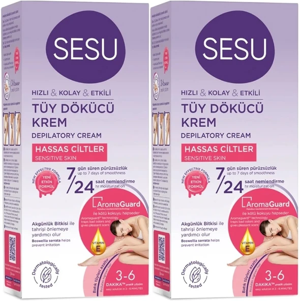 Sesu Tüy Dökücü Krem 40ML Hassas Ciltler/Sensitive (2 Li Set)