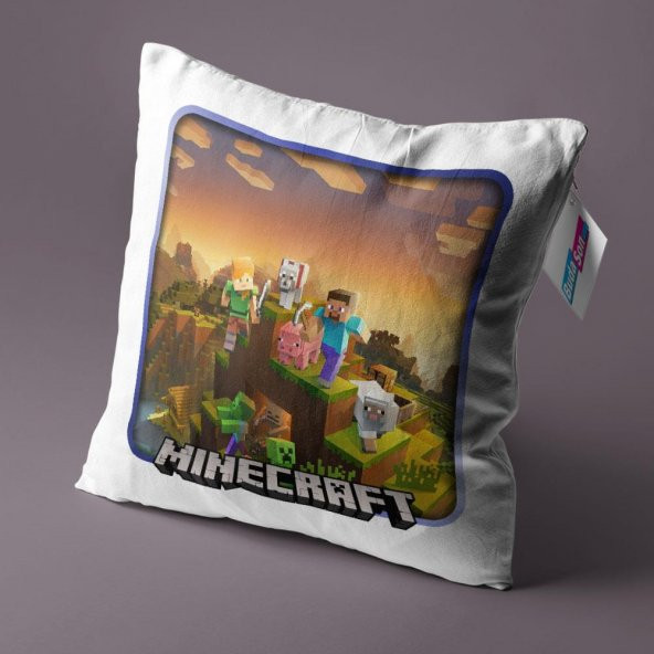 Minecraft Steve and Friend Yastık - 01