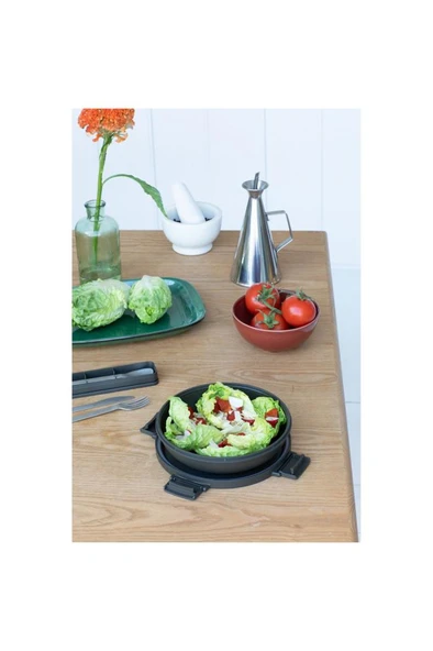 Brabantia MAKE TAKE DARK GREY PLASTİK YEMEK TAŞIMA TABAĞI 1L - Resim 4