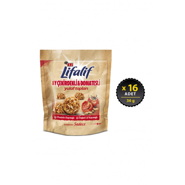Eti Lifalif Ayçekirdekli Domatesli Yulaf Topları 36 g x 16 Adet