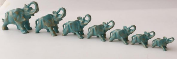 MISS GAYA TURKUAZ ALTIN VARAKLI 7LI FIL SET