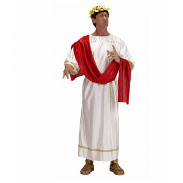 Beyaz Kırmızı Romalı Sezar Yetişkin Kostümü