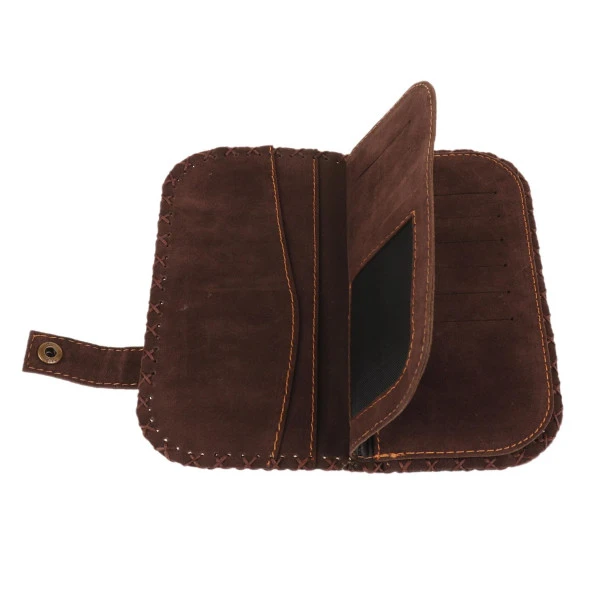 BB HARDAL KAHVE SÜPÜRGELİ CADI ÖRGÜ TASARIM CÜZDAN - 2