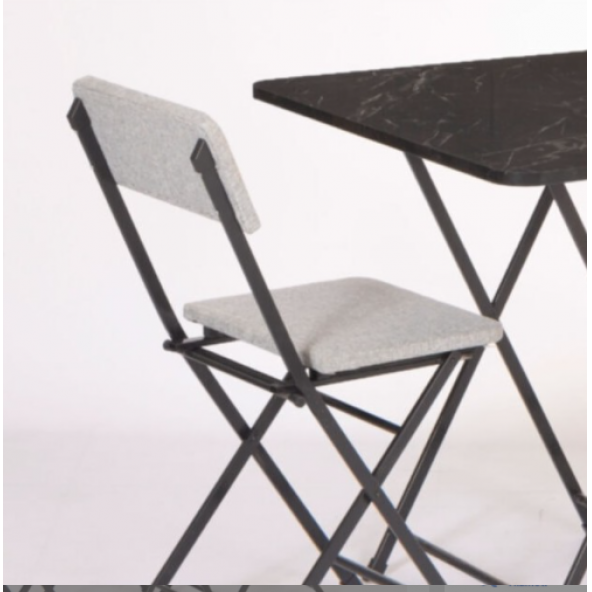 Katlanabilir Sandalye Gri Desenli - 4