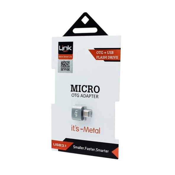 LinkTech O185 USB to Micro USB Çevirici OTG Flash Drive Metal Adaptör - 7