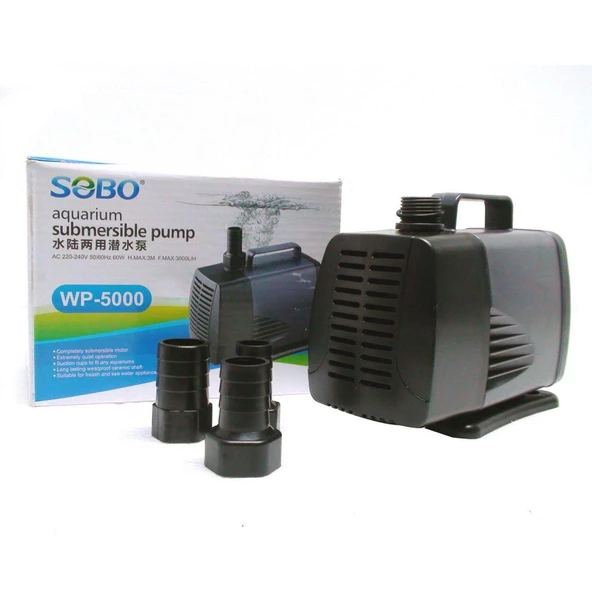 Sobo Akvaryum Sump (Kafa) Motoru 60W 3000 LT/SAAT WP-5000