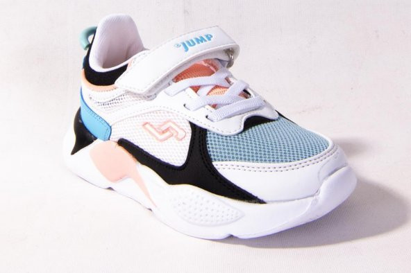 JUMP 24931 BEYAZ SİYAH PEMBE GÜNLÜK KIZ ÇOCUK SPOR AYAKKABI - 1