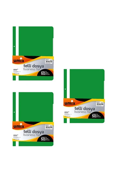 Umix A4 Telli Dosya 50'li Yeşil Renk 3 Paket ürün görseli 1