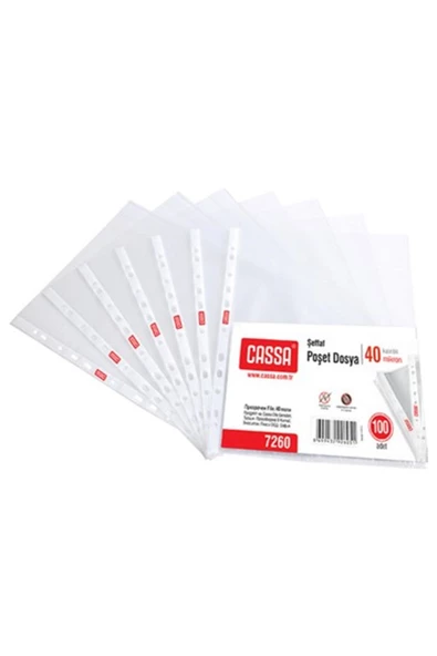 Kristal Şeffaf Dosya 40 Mikron 100 Adet 1 Paket