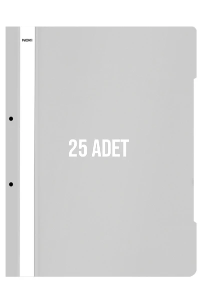 Noki XL Telli Dosya 25'li Paket Gri - DS-515