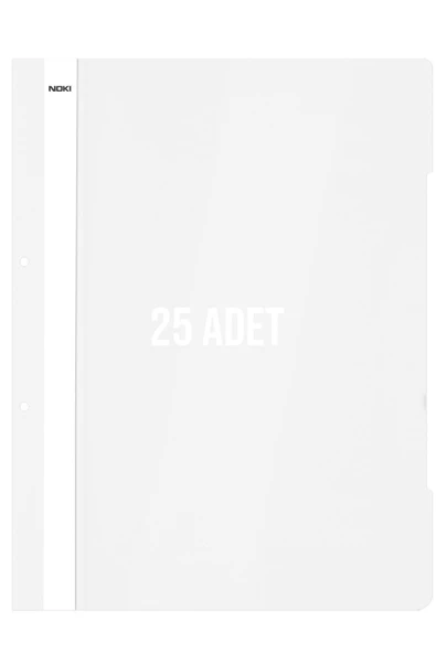 Noki XL Telli Dosya 25'li Paket Beyaz