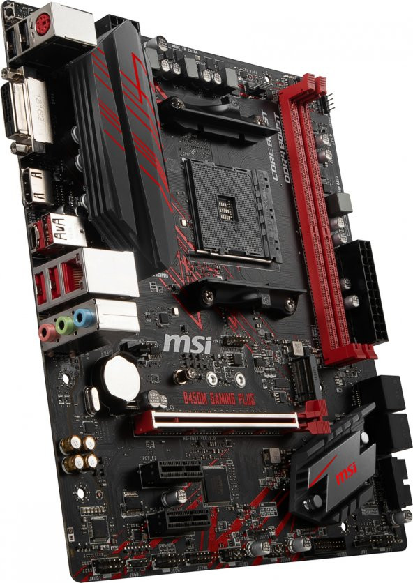 MSI B450M GAMING PLUS AM4 DDR4 3466(OC) DVI HDMI USB3.1 mATX - 3