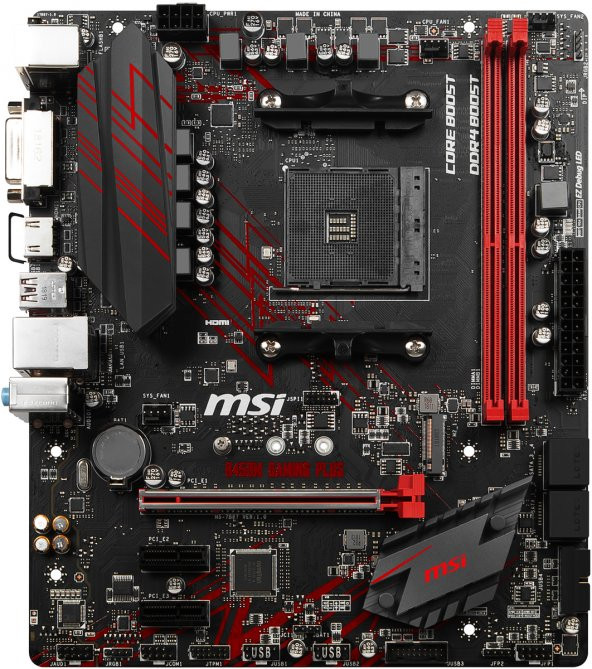 MSI B450M GAMING PLUS AM4 DDR4 3466(OC) DVI HDMI USB3.1 mATX - 1