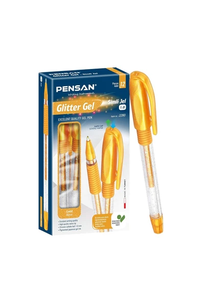 Pensan Glitter Gel Simli Jel Kalem 12 Adet