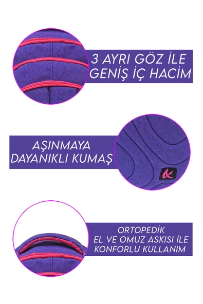 Bumerang Okul Çantası 3 Gözlü Su Geçirmez - 4