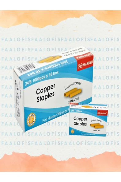 Zımba Teli 24/6 1000X10 Adet Gold Nikel Kararmayan Dayanıklı Malzeme - 7