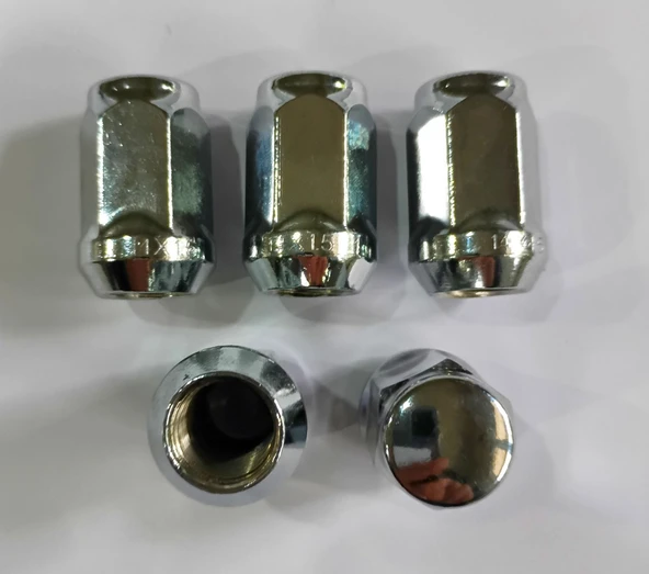 Bijon Somunu Krom Kaplı M14x1.5 - Aa 19mm Boy 35 Mm, 5adet Somun - Resim 3