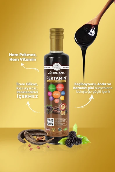 Zühre Ana Pektamin - Karadut, Keçiboynuzu Ve Andız Pekmezi Karışımı 350 ML