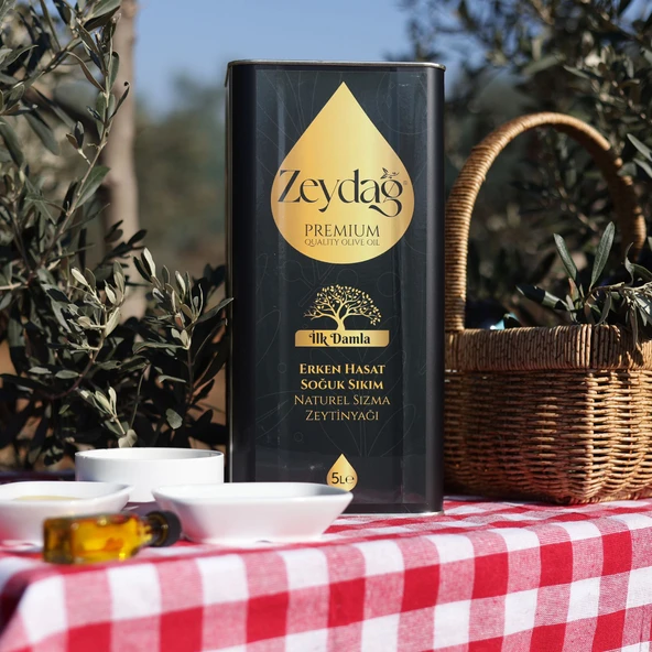 ZEYDAĞ İlk Damla 5 Lt Erken Hasat Soğuk Sıkım Naturel Sızma Zeytinyağı 4'lü Koli - Resim 3