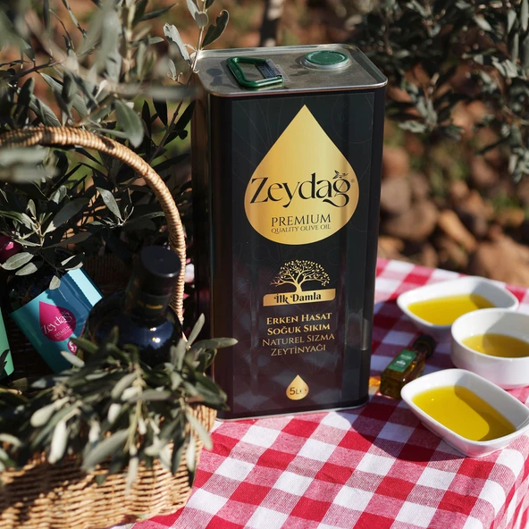 ZEYDAĞ İlk Damla 5 Lt Erken Hasat Soğuk Sıkım Naturel Sızma Zeytinyağı 4'lü Koli - Resim 4