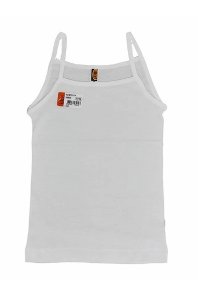 İlke Kız Çocuk Biyeli İp Askılı Atlet 325 - 6 Adet  Beyaz 2 No:2-3 Yaş - Resim 3