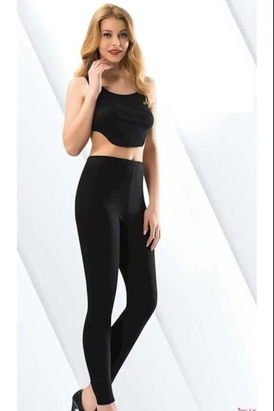 Kota Kadın Penye Elastan Düz Tayt 4000 - 1 Adet  Beyaz L - Resim 2