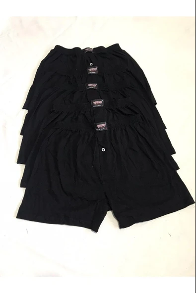 Sedef Yıldızı Erkek Düğmeli Penye Boxer 1094 - 6 Adet  Siyah M - Resim 3