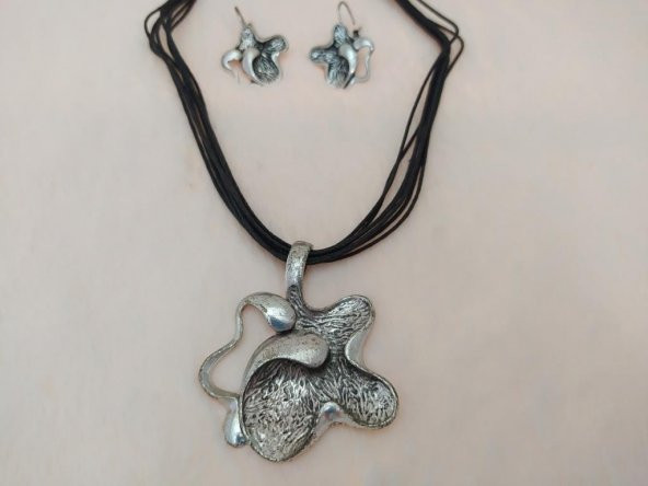 Hdmarketim Otantik Osmanlı Temalı Doküm Kauçuk Küpeli Kolye - 2