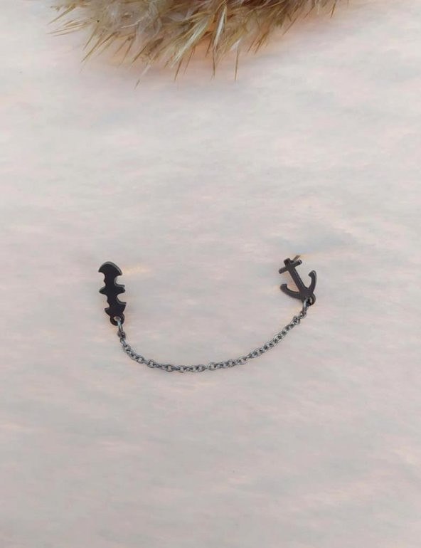 Çelik Klips Sallantılı Bayan Zincirli Haç Küpe Stainless steel kararmaz Küpe