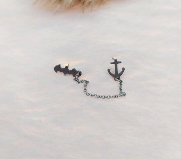 Çelik Klips Sallantılı Bayan Zincirli Haç Küpe Stainless steel kararmaz Küpe - 2