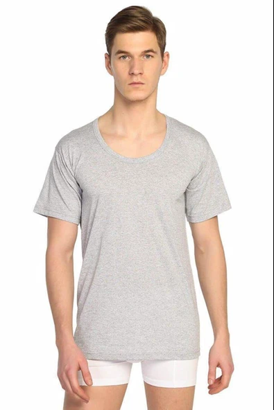 Seher Yıldızı Erkek Renkli Penye Bisiklet Yaka Fanila Atlet 002 - 12 Adet  Beyaz 3XL - Resim 3