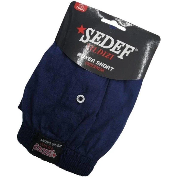 Sedef Yıldızı Erkek Düğmeli Penye Boxer 1094 - 6 Adet  Siyah M - Resim 6